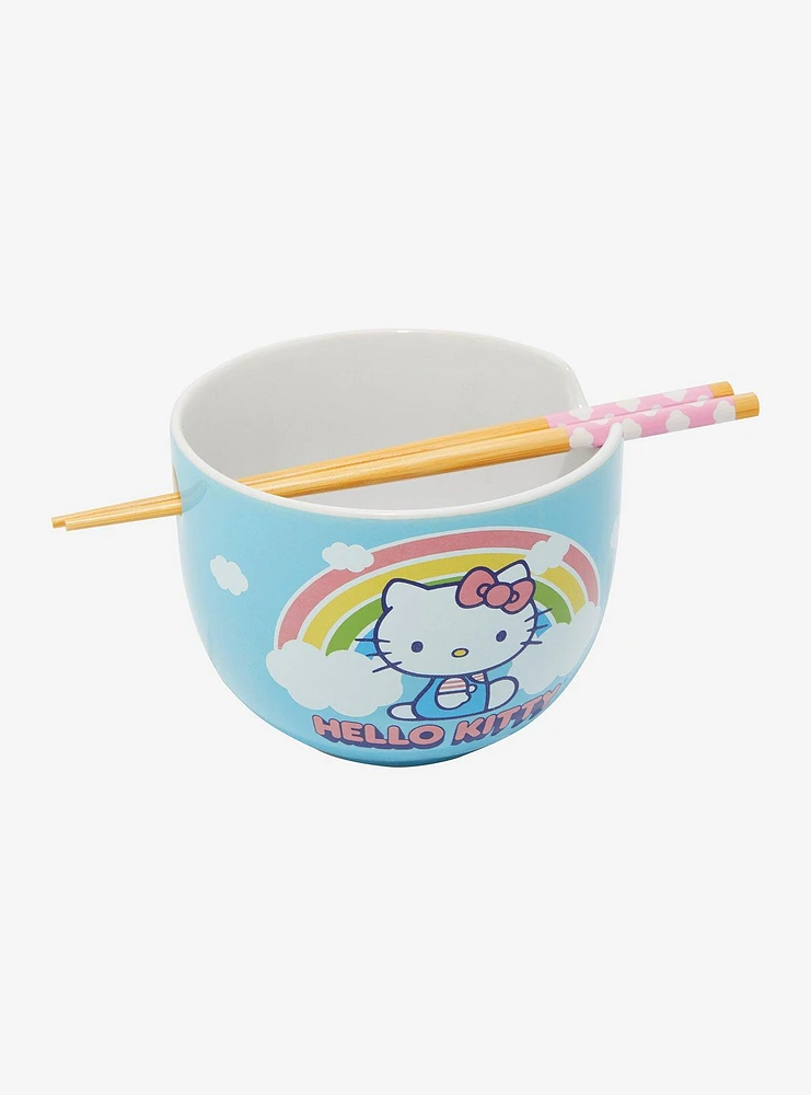 Hello Kitty Rainbow Ramen Bowl With Chopsticks