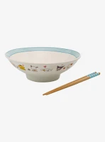 Hello Kitty And Friends Wide Ramen Bowl With Chopsticks