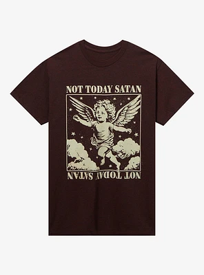 Not Today Satan Cherub Brown T-Shirt