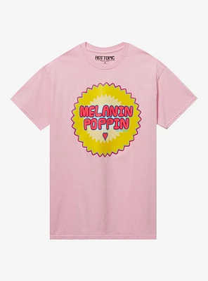 Melanin Poppin Pastel Pink T-Shirt By Astronym