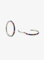 18G Steel Rainbow Gem Hinged Clicker 2 Pack