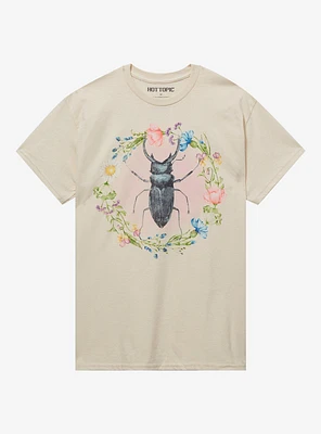 Beetle Floral Boyfriend Fit Girls T-Shirt