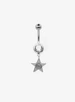 14G Steel Star Swirl Navel Barbell