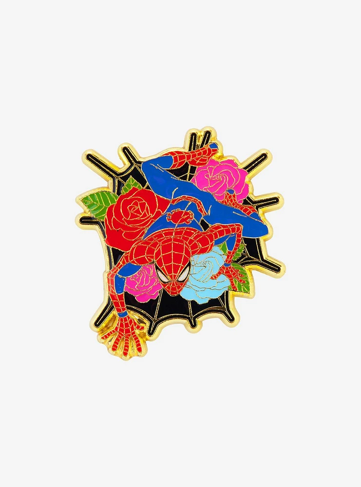 Loungefly Marvel Spider-Man Floral Enamel Pin — BoxLunch Exclusive