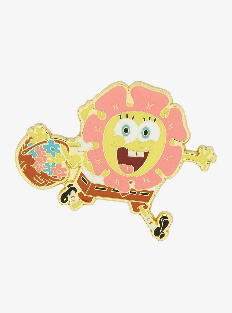 Loungefly SpongeBob SquarePants Skipping Floral Enamel Pin — BoxLunch Exclusive