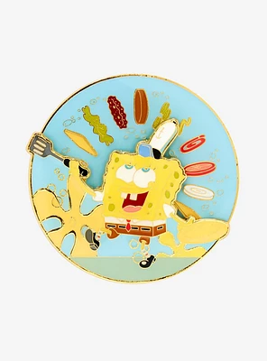 SpongeBob SquarePants Krabby Patty Spinning Enamel Pin — BoxLunch Exclusive