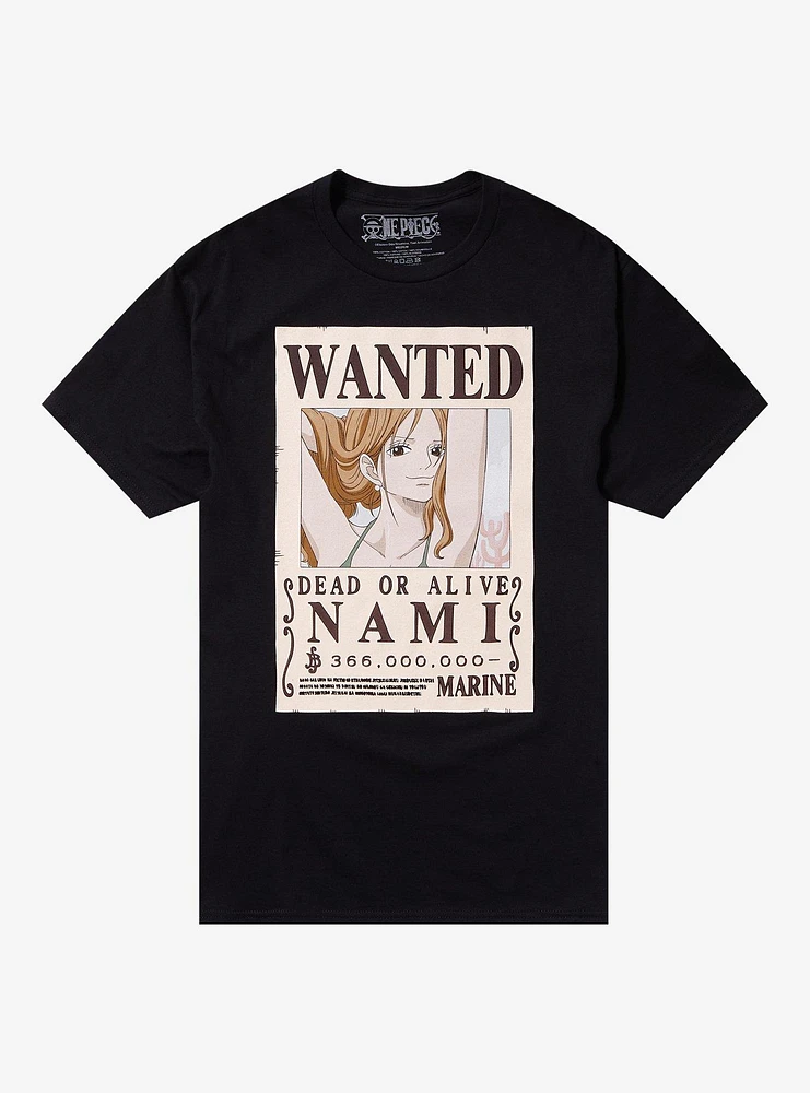 One Piece Nami Wanted Poster Double-Sided T-Shirt