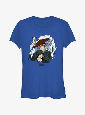 Blue Eye Samurai Mizu Japanese Art Style Girls T-Shirt