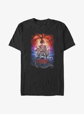 Stranger Things Group Poster Big & Tall T-Shirt