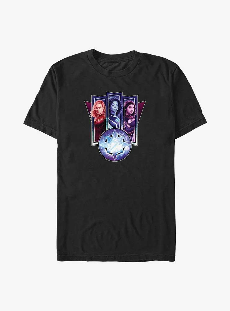 Marvel The Marvels Trio Over Logo Big & Tall T-Shirt