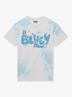 Bluey Logo Tie-Dye Boyfriend Fit Girls T-Shirt