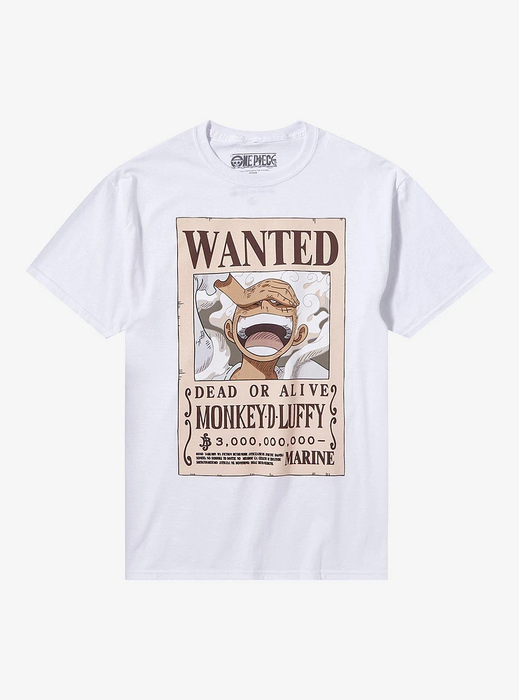 One Piece Luffy Gear 5 Wanted Poster T-Shirt
