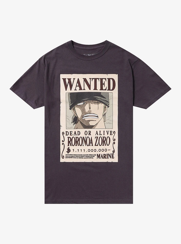 One Piece Zoro Wanted Poster Double-Sided T-Shirt