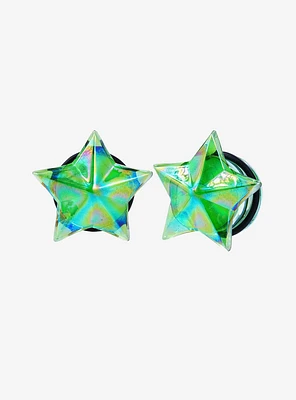 Glass Oil Slick Star Plug 2 Pack