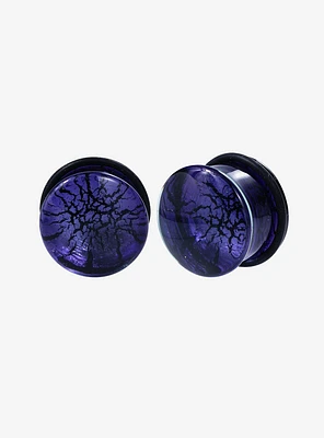 Glass Purple Crackle Plug 2 Pack