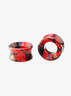 Stone Red & Black Eyelet Plug 2 Pack