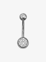 14G Titanium Clear CZ Navel Barbell