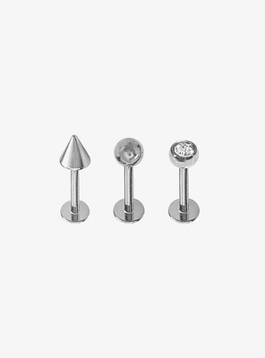 Titanium Labret Stud 3 Pack