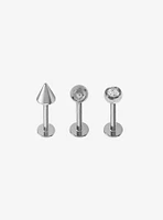 Titanium Labret Stud 3 Pack