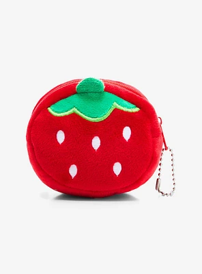 Strawberry Plush Pouch Key Chain