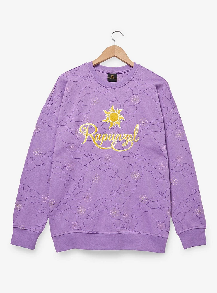 Disney Tangled Rapunzel Embroidered Floral Braid Crewneck - BoxLunch Exclusive