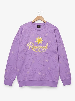 Disney Tangled Rapunzel Embroidered Floral Braid Crewneck - BoxLunch Exclusive