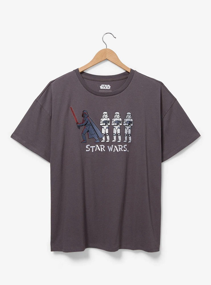 Our Universe Star Wars Darth Vader & Stormtroopers Women's Plus T-Shirt - BoxLunch Exclusive