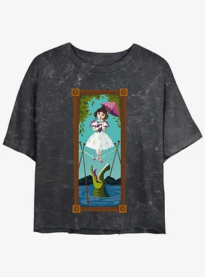 Disney The Haunted Mansion Tightrope Walker Portrait Girls Mineral Wash Crop T-Shirt Hot Topic Web Exclusive