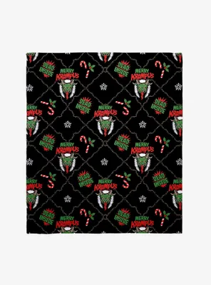 Dead Inside Merry Krampus Throw Blanket