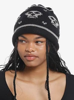 Skull Heart Intarsia Beanie