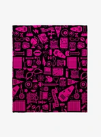 Monster High Pink Icons Throw Blanket