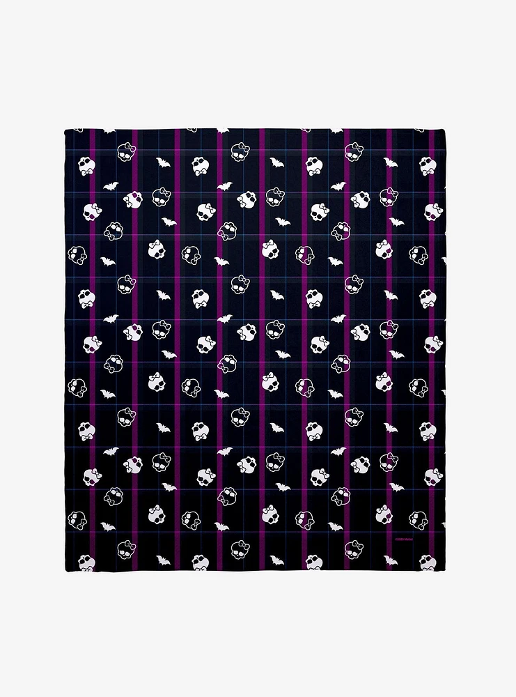 Monster High Plaid Icons Throw Blanket