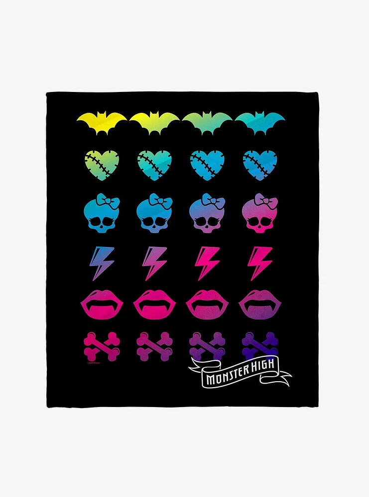 Monster High Icons Gradient Throw Blanket