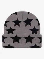 Grey & Black Star Toss Beanie