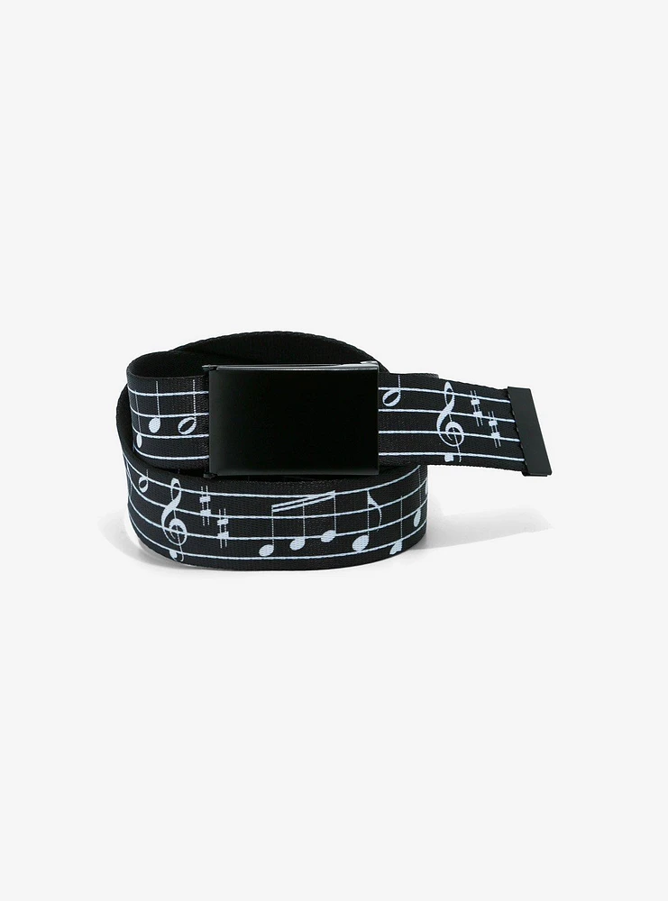 Black Musical Notes Snap Belt