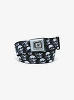 Black & White Skull Seatbelt Belt