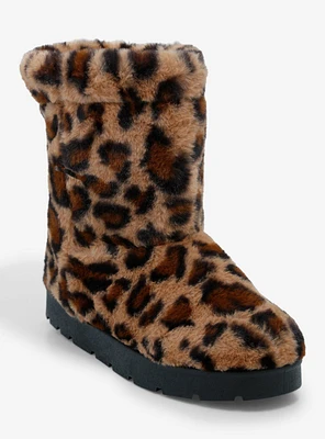 Yoki Holland Cheetah Fuzzy Boots