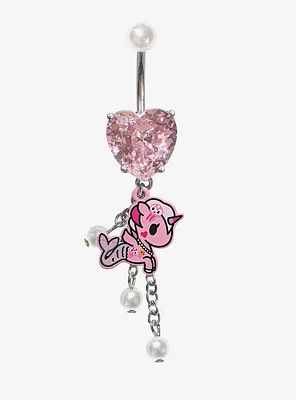 Steel Tokidoki Mermicorno Gem Navel Barbell