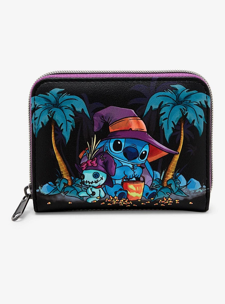 Loungefly Disney Stitch & Scrump Trick Or Treat Mini Zipper Wallet