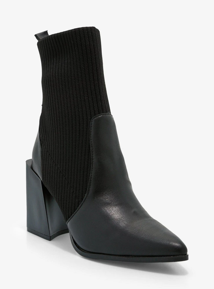 Yoki Black Ankle Sock Boots