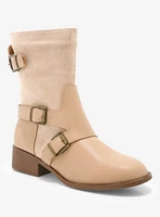 Yoki Beige Belt Boots