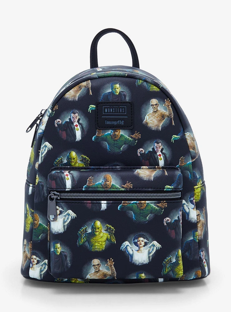 Loungefly Universal Monsters Characters Allover Print Mini Backpack