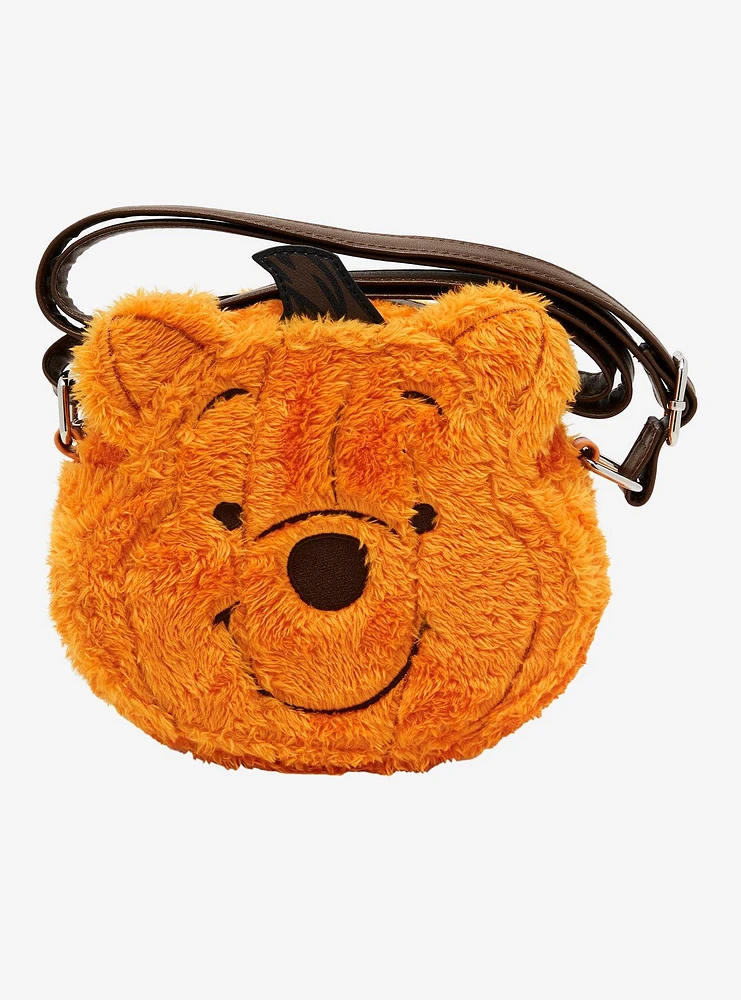 Loungefly Disney Winnie The Pooh Pumpkin Fuzzy Crossbody Bag