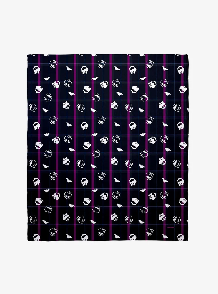 Monster High Plaid Icons Throw Blanket