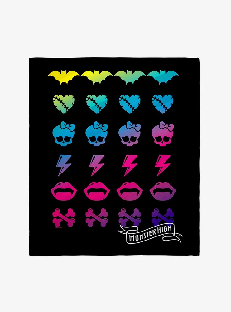 Monster High Icons Gradient Throw Blanket