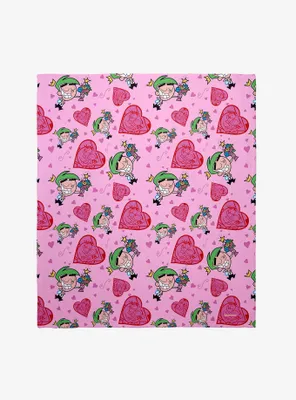 Fairly Oddparents Hearts Throw Blanket