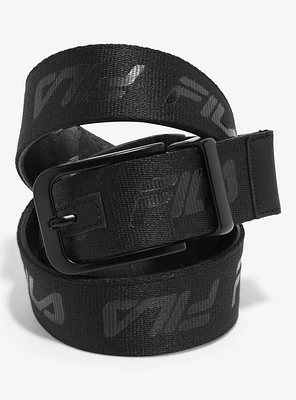 FILA Black Fabric Buckle Belt
