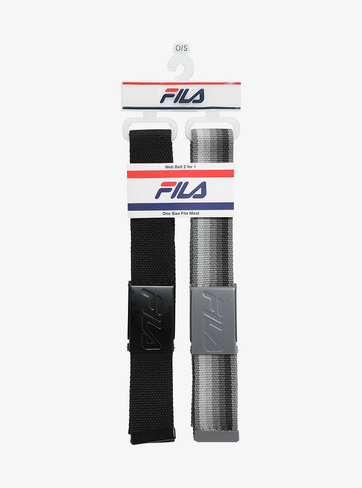 FILA Fabric Buckle Belt Set