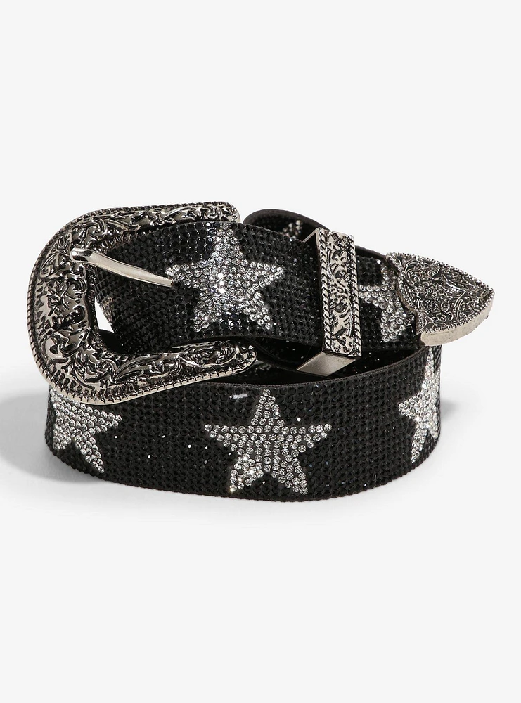 Rhinestone Star Western Belt