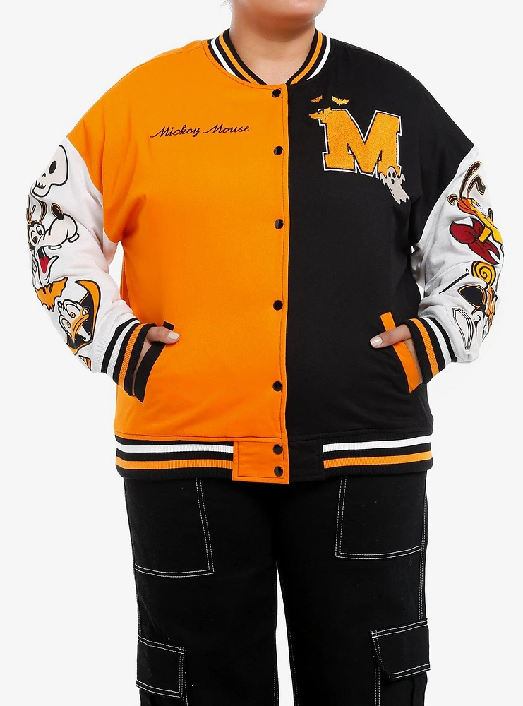 Her Universe Disney Halloween Split Girls Oversized Varsity Jacket Plus